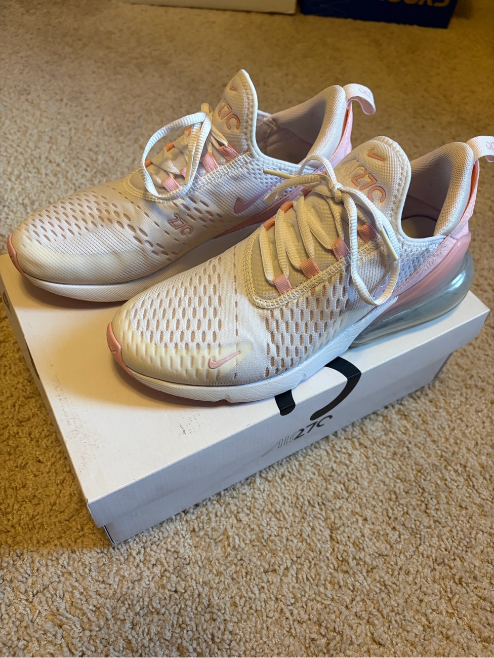 Nike Women’s Air Max 270 Sneakers - White & Light Pink
